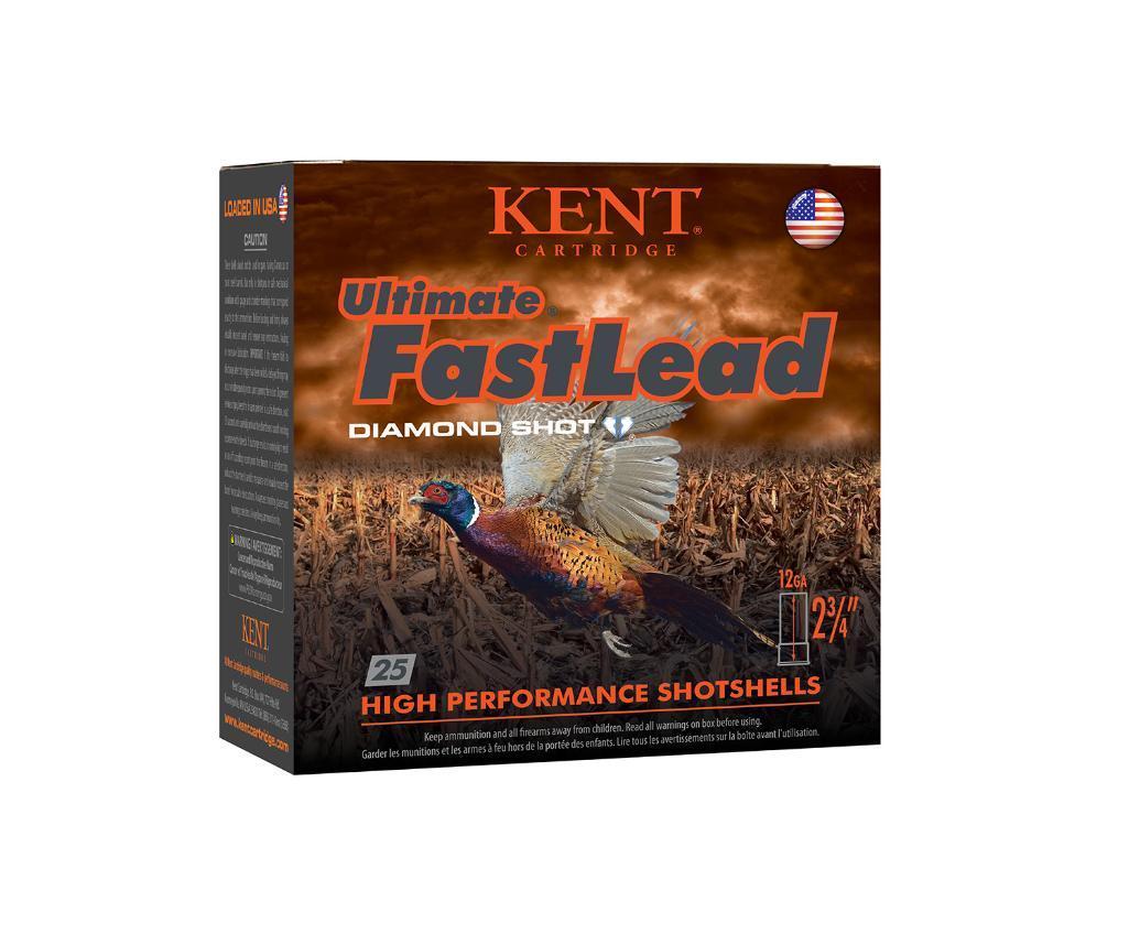 Kent Cartridge K122UFL404 Ultimate Fast Lead 12 Gauge 2.75 1 38 oz 4 Shot 25 Per Box