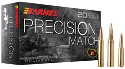 Barnes Bullets 30819 Precision Match 6.5 PRC 145 gr Open Tip Match BoatTail 20 Per Box 10 Cs