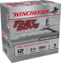 Winchester Ammo WFD128B Fast Dove Clay High Brass 12 Gauge 2.75 1 oz 1350 fps 8 Shot 25 Bx