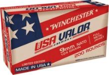 Winchester Ammo USA9NATOW USA Valor 9mm NATO 124 gr Full Metal Jacket FMJ 200 Per Box