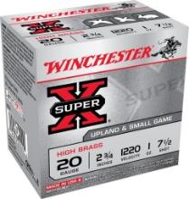 Winchester Ammo X207 Super X Heavy Game Load High Brass 20 Gauge 2.75 1 oz 1220 fps 7.5 Shot 25 Bx