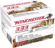 Winchester Ammo 22LR333HP USA 22 LR 36 gr Copper Plated Hollow Point CPHP 333 Bx