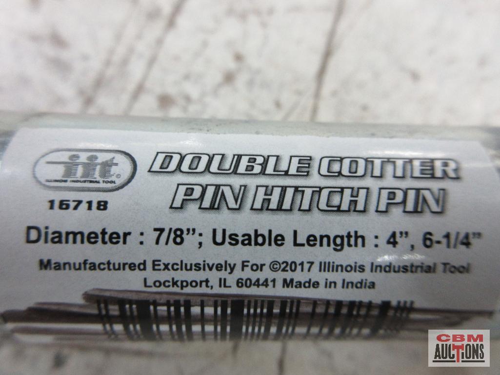 IIT 16718 Double Cotter Pin Hitch Pin 7/8" x 6-1/4" Usable Length 4" *DRM