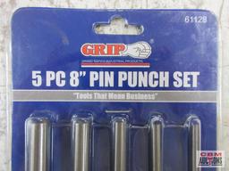 Grip 61128 5pc 8" Pin Punch Set 1/8", 3/16", 1/4", 5/16", 3/8"