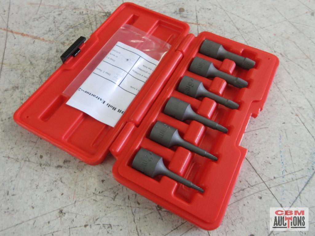 T&E Tools 8913 6pc 3/8" Drive SNCM + V Steel Wedge Proof Extractor Set (2mm-10mm) w/ Molded Storage