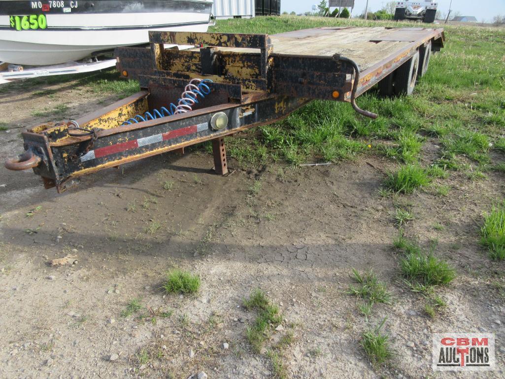 1987 JFW 96"x24' Tandem Dual, Tandem Axle, Air Tag Flat Bed Trailer, Pintle Hitch Vin #