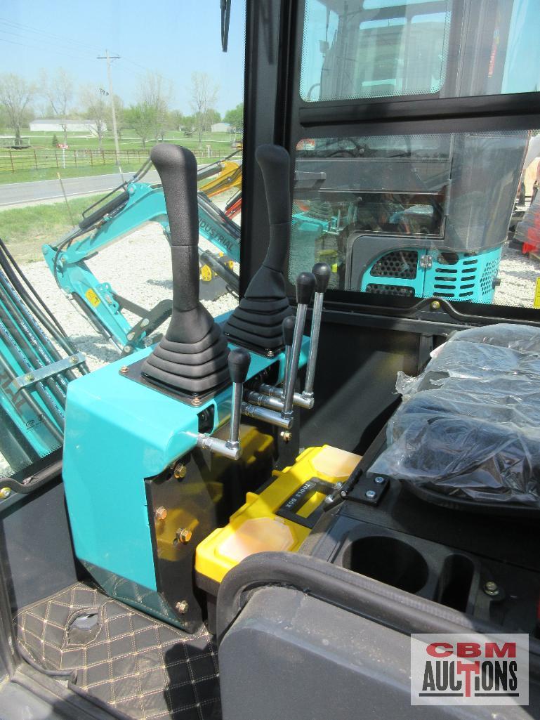 2024 AGROTK QH13R 1 Ton Mini Excavator With Enclosed Cab 420cc Gas Electric Start, 15" Bucket, 7"