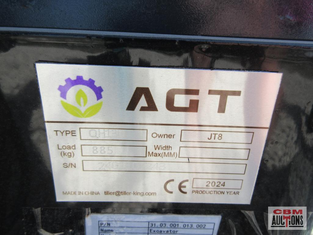 2024 AGROTK QH13R 1 Ton Mini Excavator With Enclosed Cab 420cc Gas Electric Start, 15" Bucket, 7"