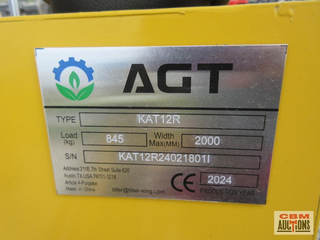 2024 AGROTK KAT12R 1 Ton Mini Excavator 420cc Gas Electric Start, Open Station ROPS, 14" Bucket, 7"