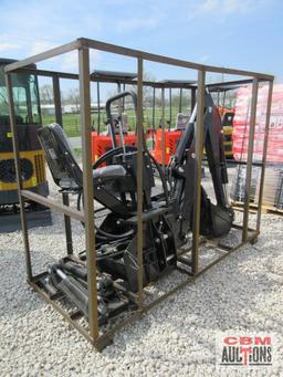 AGT SSBKH Skid Steer Backhoe Attachment With 14" Bucket, Out Riggers, Hoses & Couplers S#801C