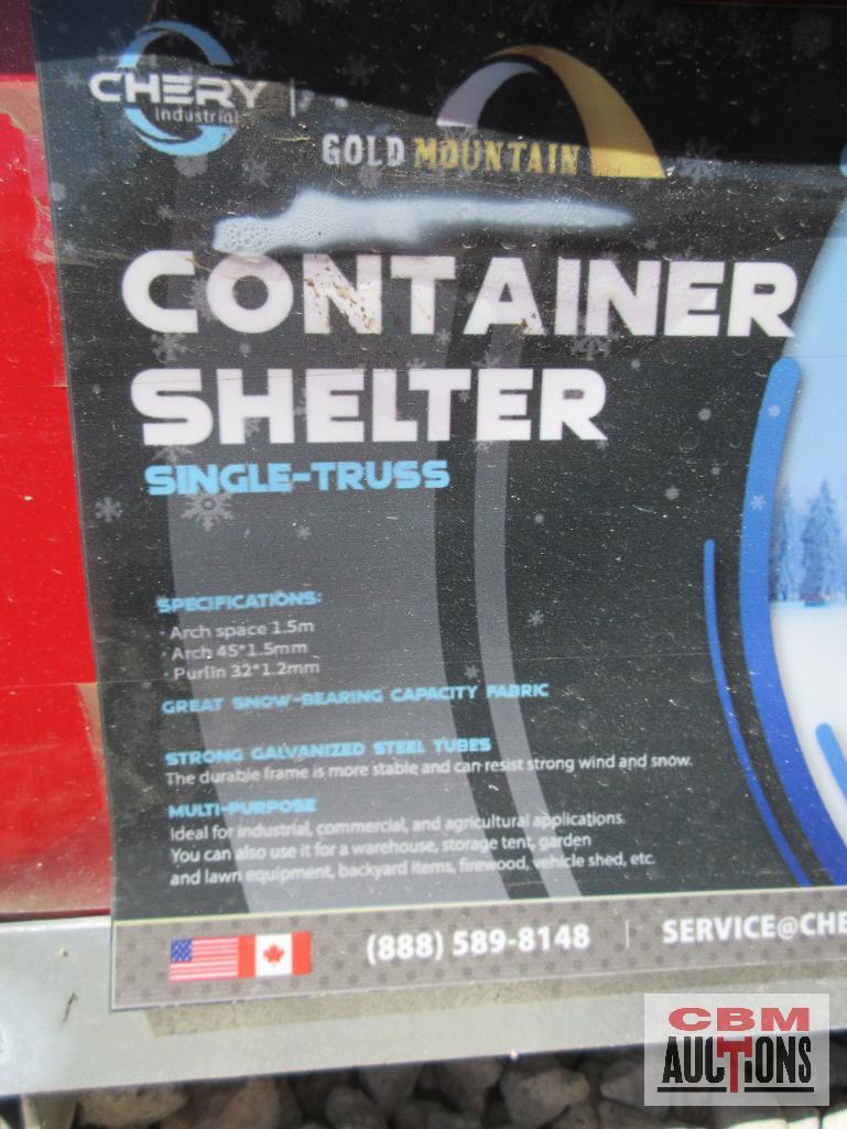Gold Mountain 20'x20'x6'6" C2020-300gsm PE Dome Cargo Sea Container Shelter. CSA/TUV Snow Rating