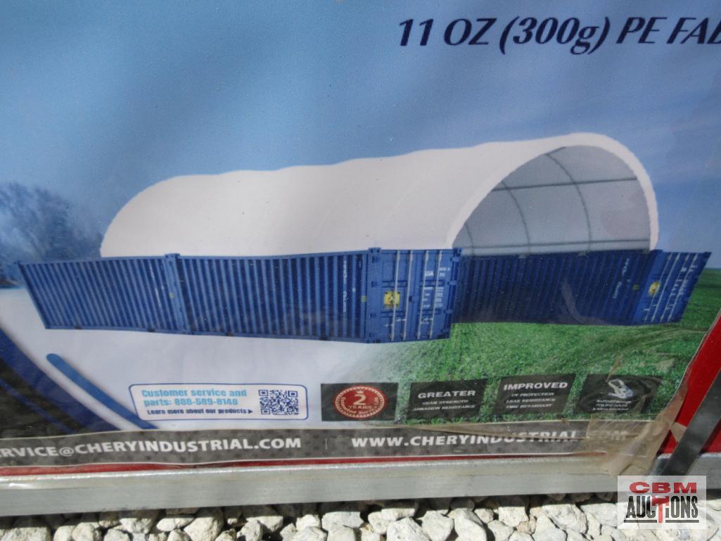 Gold Mountain-20'x40'x6'6" C2040-300gsm PE Dome Cargo Sea Container Shelter. CSA/TUV Snow Rating
