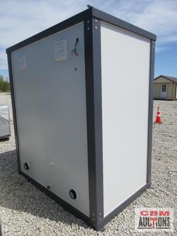 Bastone 110V Portable Restroom Toilets With Double Stools, Dimensions: L 4.3' W 7' H 7.7' Weight: