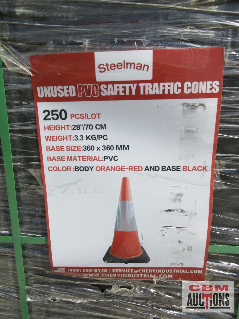 Steelman 250-28" Heavy Duty PVC Safety Reflective Traffic Cones *1