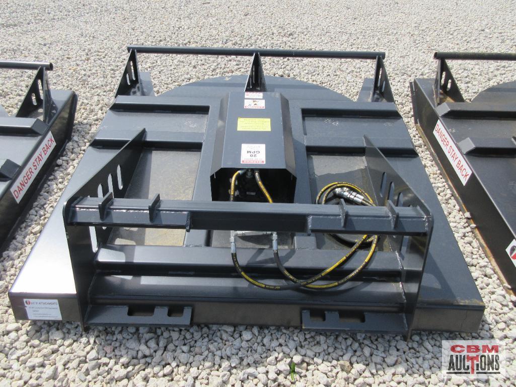 JCT 72" Skid Steer Brush Cutter Mower With Hoses & Couplers 6' Wide Deck Built With 7 Gauge Steel.