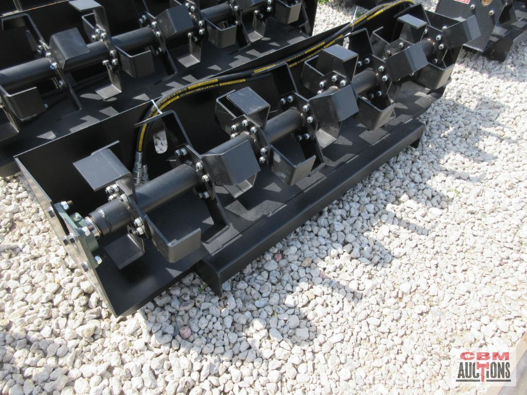 JCT 72" Skid Steer Hydraulic Rotary Tiller 4" Cut Depth, With Hoses & Couplers, Direct Drive Motor