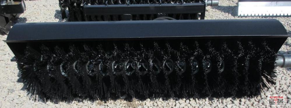 JCT 72" Skid Steer Pickup Box Broom Sweeper, 26" Brushes, Direct Drive Motor With Hoses & Couplers