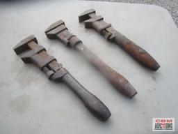 3- Vintage Adjustable Pipe Wrenches *BLM