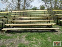 Elevated Seating Bleachers, Heavy Steel Frame With Wooden Boards