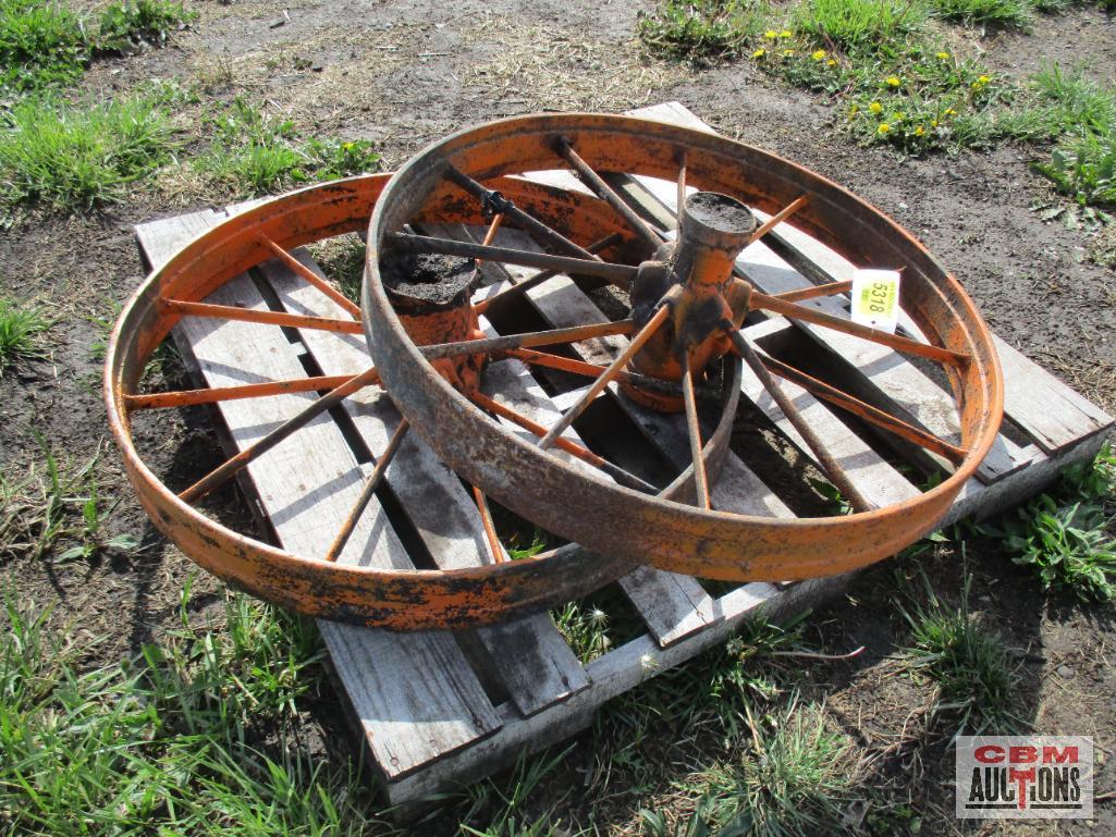 (2) Vintage 34" Iron Wheels
