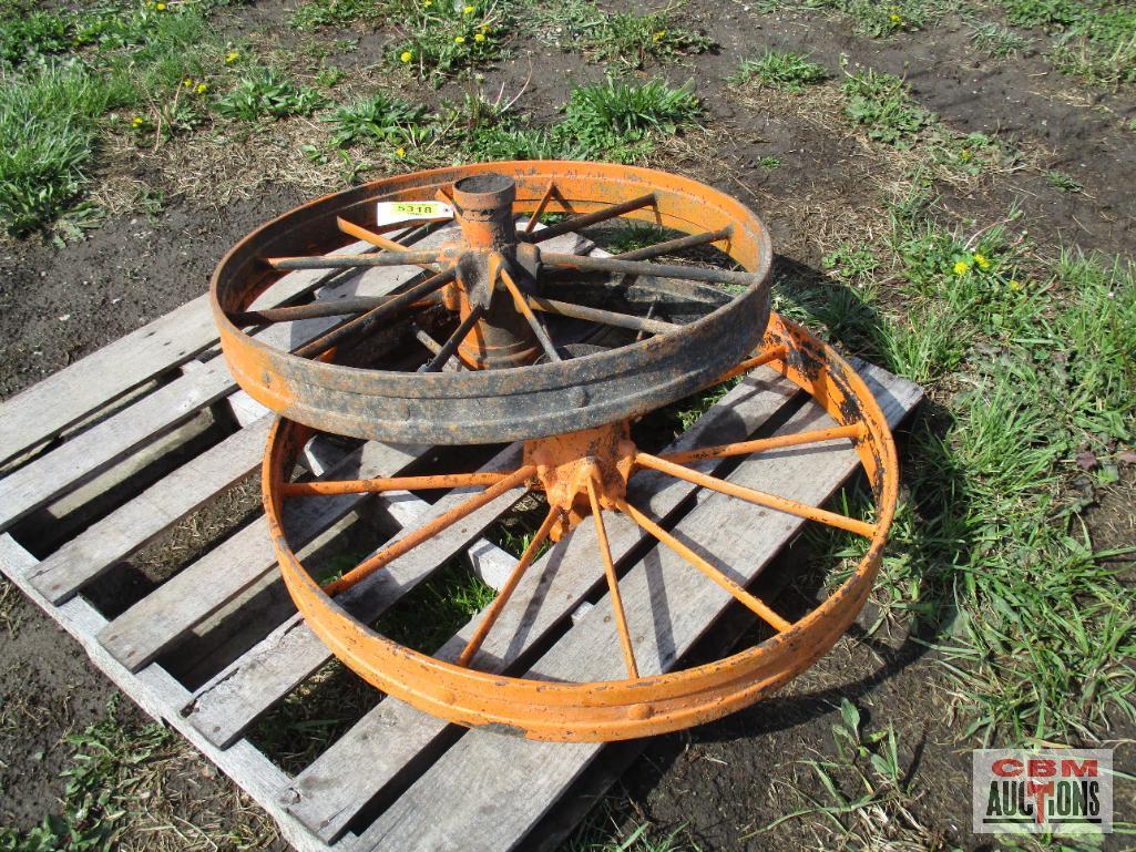 (2) Vintage 34" Iron Wheels