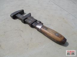 Old Wood Handle Pipe Wrench... *CRM...