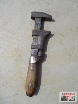 Old Wood Handle Pipe Wrench... *CRM...