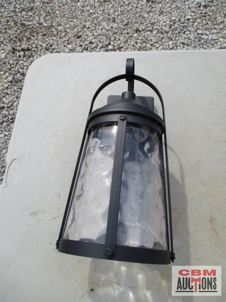 Quoizel 4145443 Amara 1-Light Wall Lantern, Matte Black Finish, Clear Water Glass - Set of 2 *CRT