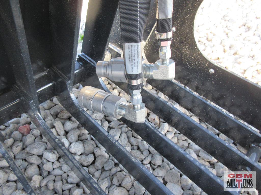 Stout HD-69-3 69", 3" Tine Spacing, Open Side Skid Steer Brush Grapple Hoses & Couplers