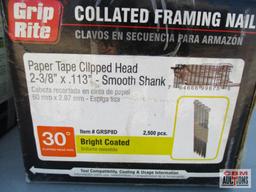 Grip Rite GRSP8D Paper Tape Clipped Head, 2-3/8" x .113" Smooth Shank Bright Coated 25000pc Box -