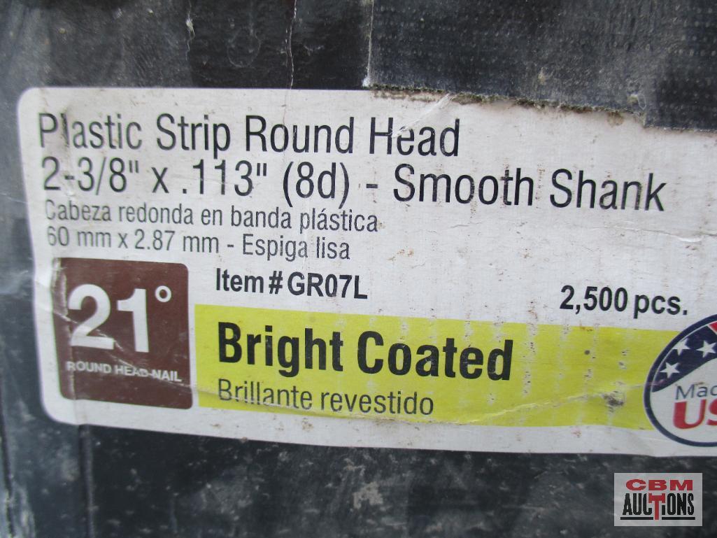 Grip Rite GRO7L... Collated Framing Nails, Plastic Strip Round Head, 2-3/8" x.113" 8D Smooth Shank,