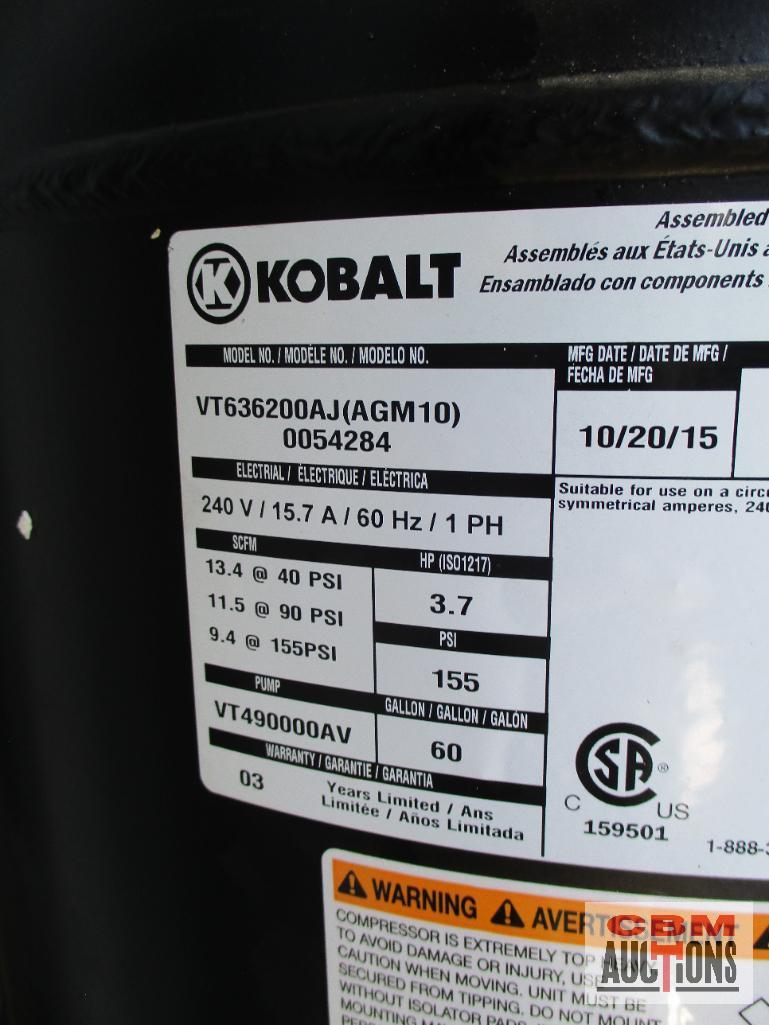 Kobalt 60 Gallon Cast Iron Air Compressor 155 Max PSI *FLF