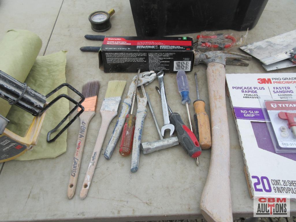 Tote of Drywall Tools/Supplies *ELM