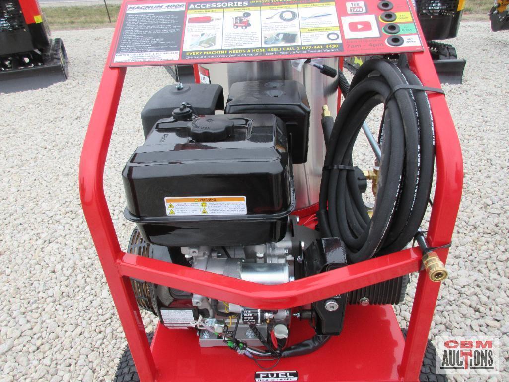 New Easy Kleen Magnum 4000 Series Gold Hot Water Pressure Washer, 3.5 GPM / 4000 PSI, Lifan 15hp Gas