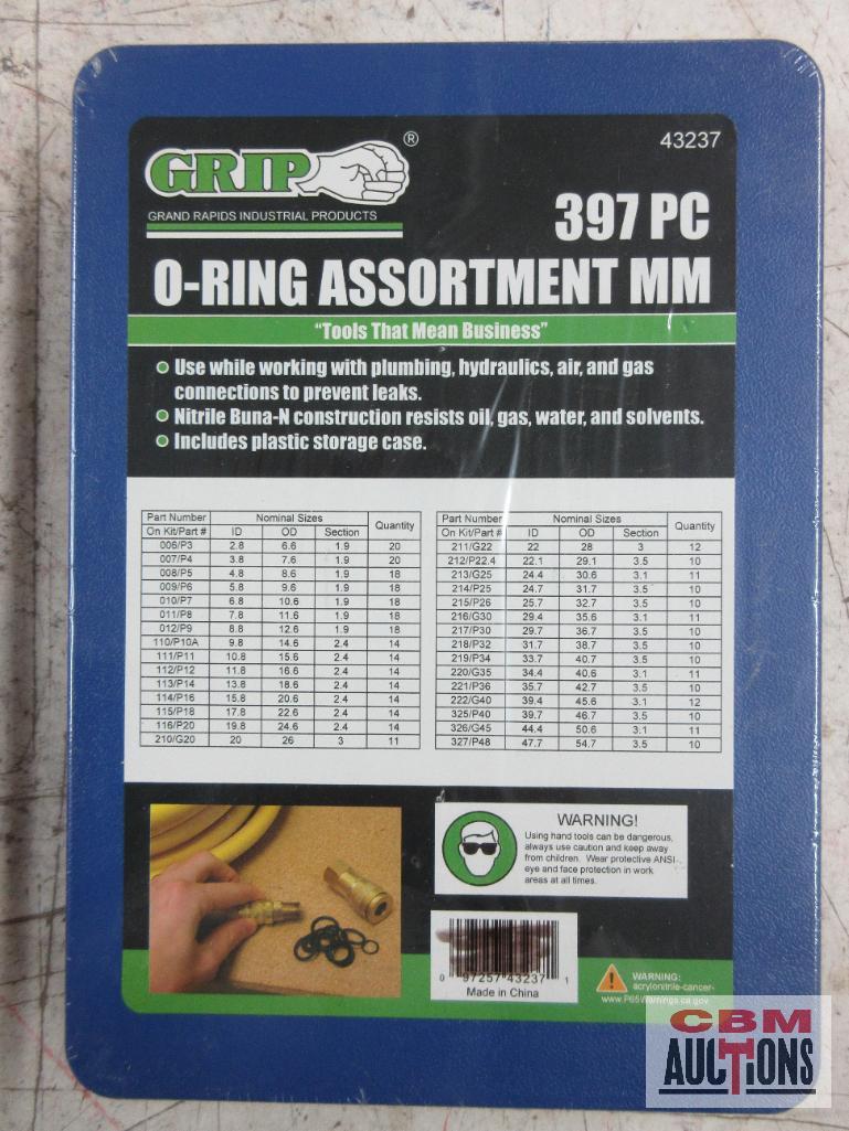 Grip 43237 397pc O-Ring Assortment MM Tekz 45202 407pc SAE O-Ring Assortment