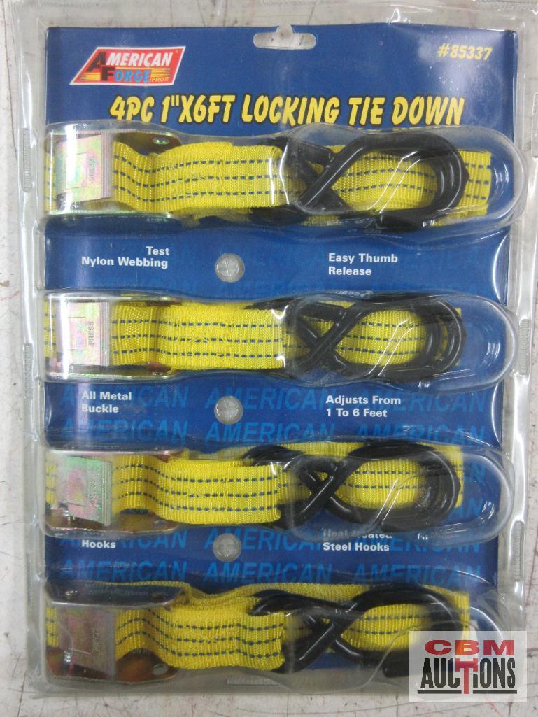 American Forge Pro 85337 4pc 1" x 6' Locking Tie Dows - Set of 2
