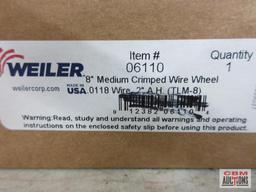 Weiler 06110 8" Medium Crimped Wire Wheel .0118 Wire 2" A.H. (TLM-8) Weiler 03100 7" Wide Crimped