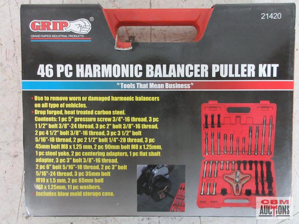 Grip 21420 46pc Harmonic Balancer Puller Kit w/ Molded Storage Case