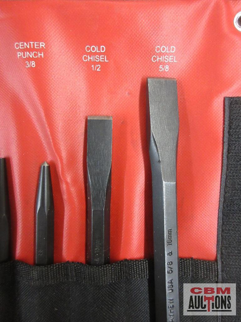 Mayhew 6005 5pc Punch & Chisel Set... 3/16" Pin Punch... 3/16" Solid Punch... 3/8" Center Punch 1/2"