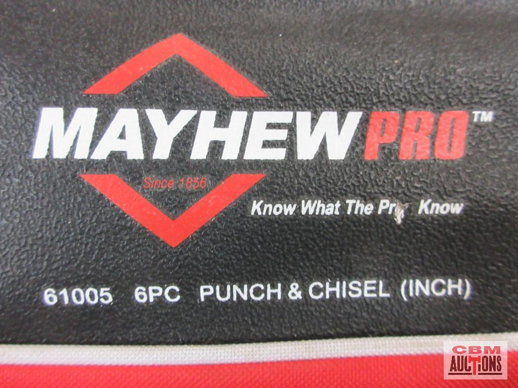Mayhew 61005 6pc Punch & Chisel Set 1/8" & 3/16" Pin Punch 3/16" Solid Punch 3/8" Center Punch 1/2"