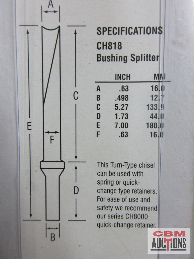 Grey Pneumatic CH803 1-1/2" Flat Chisel .498 Shank CH812 1-1/4" Chisel & Scraper .498 Shank CH818
