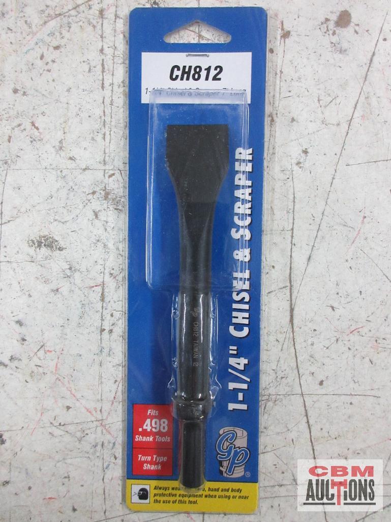 Grey Pneumatic CH803 1-1/2" Flat Chisel .498 Shank CH812 1-1/4" Chisel & Scraper .498 Shank CH818