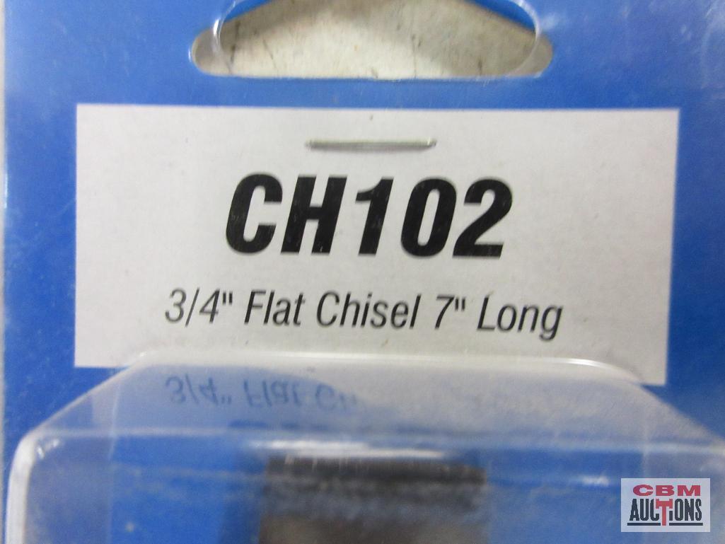 Grey Pneumatic CH100 1/2" Flat Chisel 7" Long .401 Shank CH101 5/8" Flat Chisel .7" Long 401 Shank
