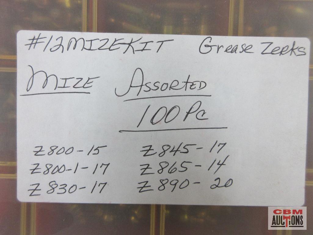 Mize Grease Zerk Assortment w/ Plastic Storage Case... Z800 Z800-1 Z830 Z845 Z865 Z890 ...
