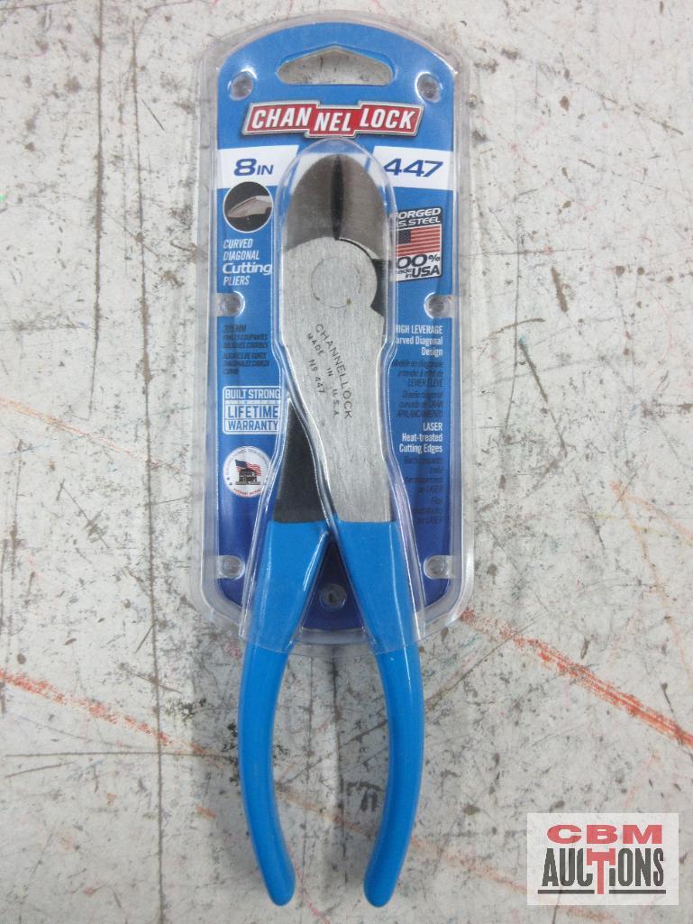 Channellock 447 8" Curved Diagonal Cutting Pliers Channellock 808W 8" Adjustable Wrench