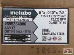 Metabo 655334000 A60 TZ Cutting - Type-1 4" x .040' x 73/8" Stainless Steel Cutting Wheels- 50 (+/-)