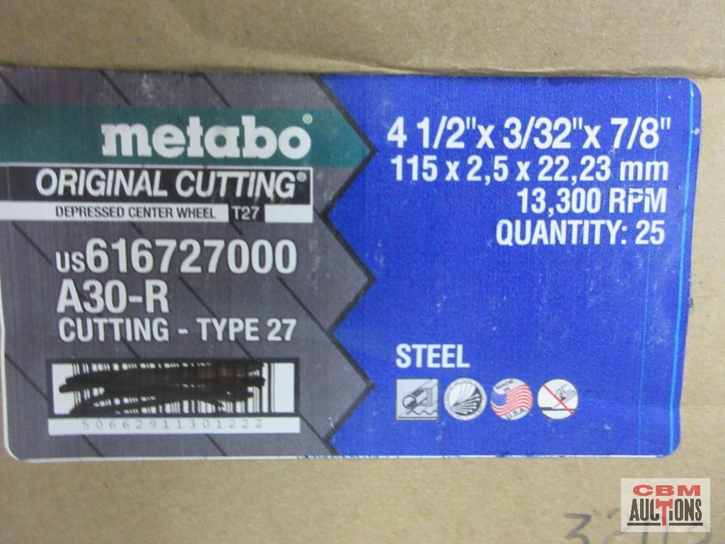 Metabo 616727000 A30-R Cutting -Type4 -1 4-1/2" x 3/32" x 7/8" Steel Cutting Wheels 25 (+/-)