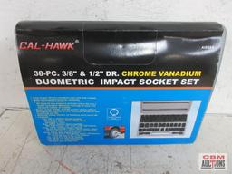 Cal-Hawk AIS38A 38pc 3/8" Drive & 1/2" Drive Chrome Vandium Duometric Impact Socket Set w/ Molded