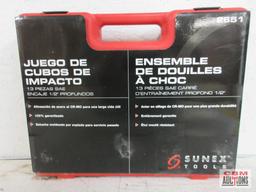 Sunex...Tools 2651 13pc SAE 1/2" Drive Deep Impact Socket Set (7/16" to 1-1/8") w/ Molded Storage