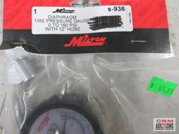 Milton S-935 Diaphragm Tire Pressure Gauge, 0 to 160 PSI w/ 12" Hose